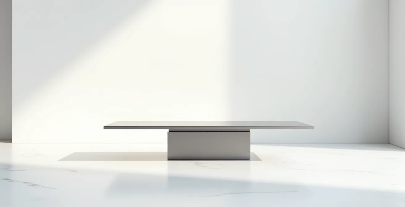 Balance en équilibre parfait dans un environnement épuré symbolisant la neutralité du médiateur